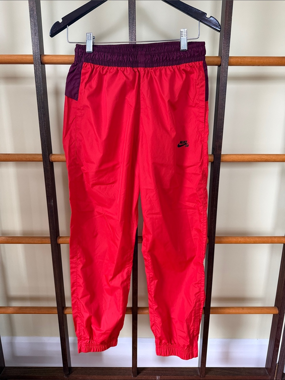 Nike Kids Red Joggers with Maroon Waistband